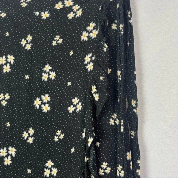 American Eagle AEO Black Floral Ruffle Wrap Maxi Skirt XS - Picture 5 of 5